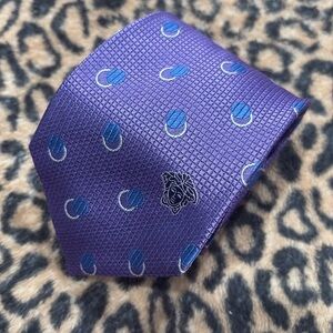 Versace Purple Patterned Silk Necktie Tie